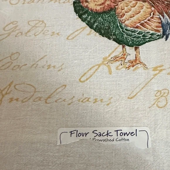 4 Rooster Flour Sack VTG Towels- Multicolor - Picture 3 of 10